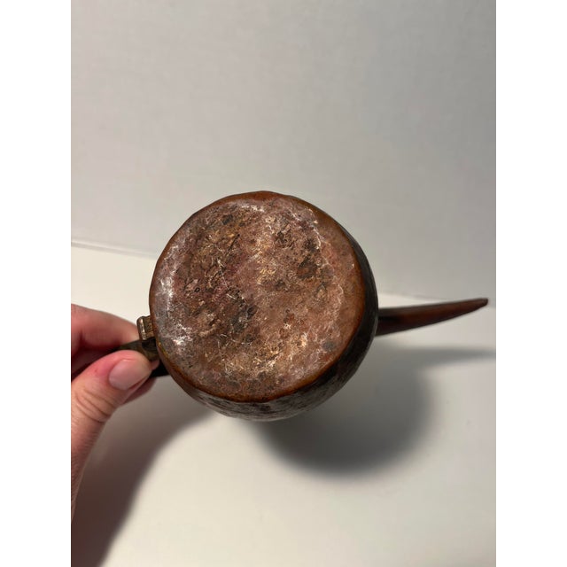 Late 19th Century Late 19th Century Antique Brass Islamic Dallah Hand Hammered Coffee Pot For Sale - Image 5 of 7