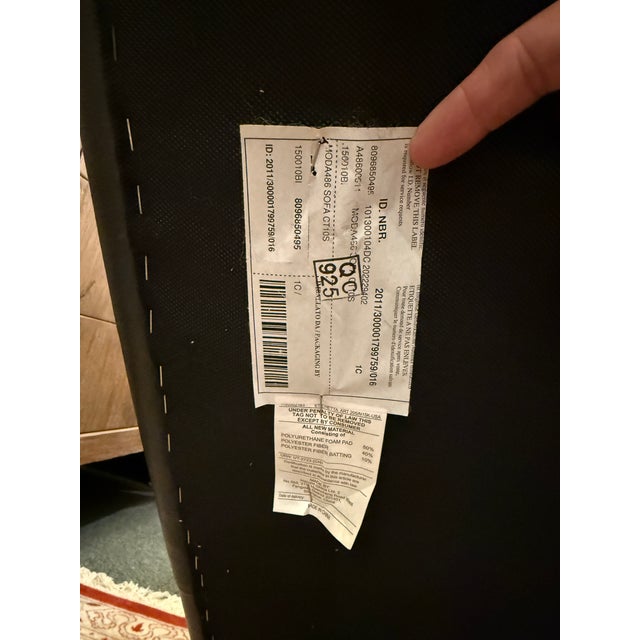 Black Natuzzi Editions Greccio Leather Sofa For Sale - Image 8 of 12