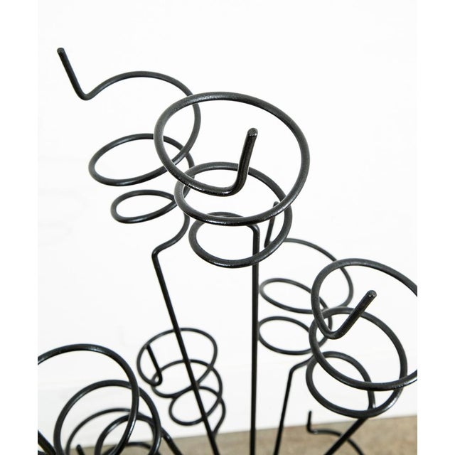 Mid Century Modern Wine Rack Arthur Umanoff Iron Free Standing Sculptural Spiral For Sale In Sacramento - Image 6 of 11