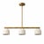 Modern Linear Chandelier 3 Light, Matte Off White Dome Pendant Light Brass Dining Room Fixture, Kitchen Island Lighting, Minimalist Light For Sale - Image 15 of 16