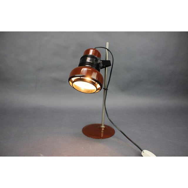 Black Space Age Hungarian Table Lamp in Brown Enamel, 1970s For Sale - Image 8 of 10