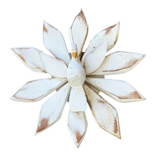 Carved Wood Dove the Holy Spirit Wall Hanging Sculpture 7.5" H For Sale