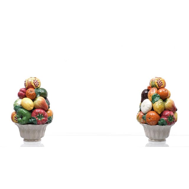 Italian Ceramic Fruit Baskets by Bassano Zortea, Italy, 1958, Set of 2 For Sale - Image 13 of 14