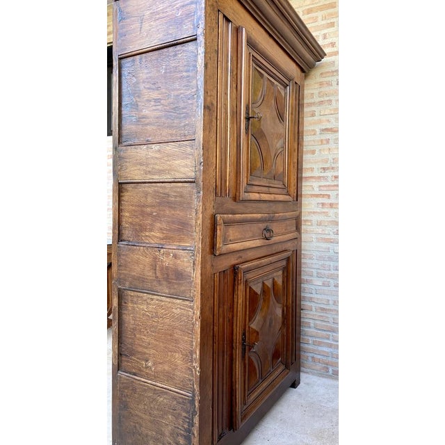 Antique Dutch Baroque Light Oak Cupboard or Cabinet, 18th Century For Sale - Image 6 of 18