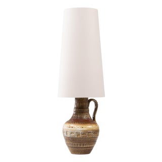 20th Century German Ceramic Table Lamp With Etched Detailing For Sale