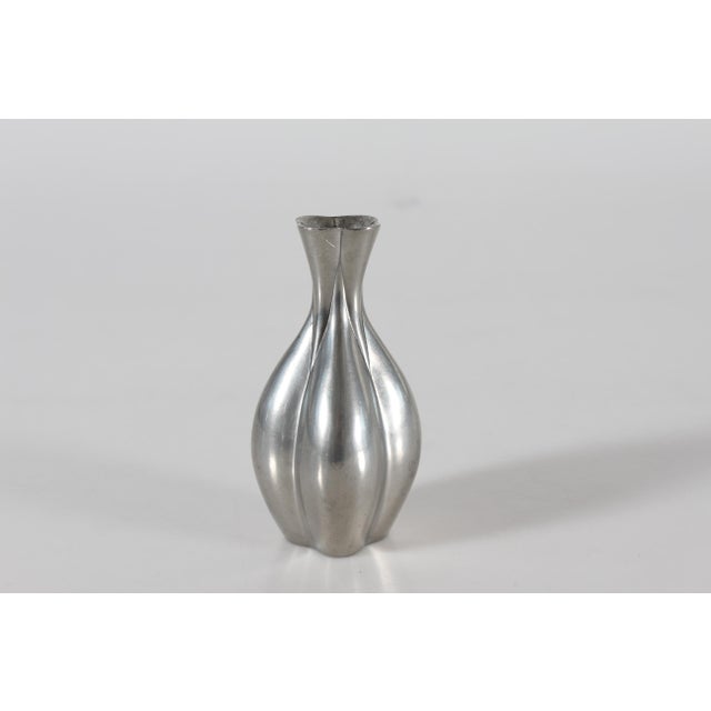 Vintage Art Deco Decorative Vase in Polished Pewter by Just Andersen, 1960s For Sale - Image 4 of 11