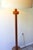 Brown Gordon & Jane Martz Vintage MCM Teak Ceramic Pottery Floor Lamp For Sale - Image 8 of 9