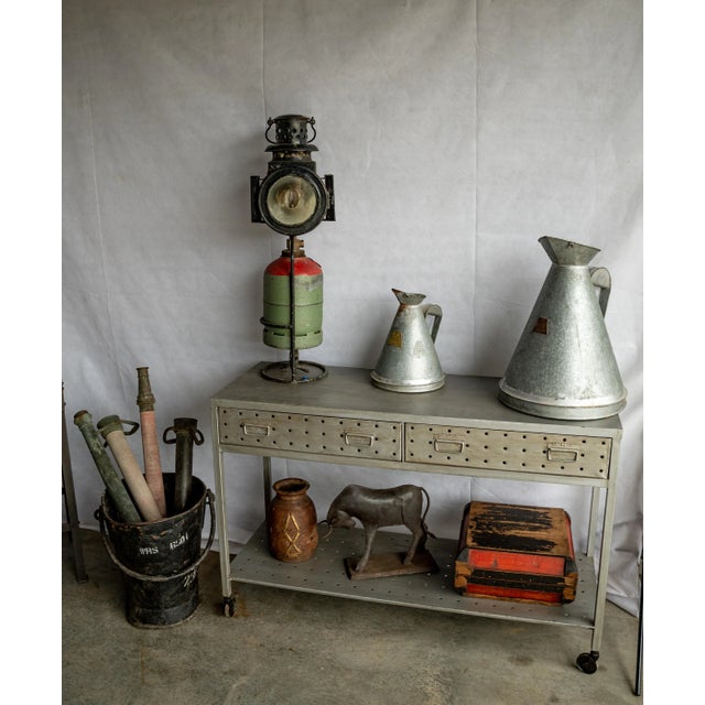 Silver Metal Console Table For Sale - Image 8 of 9