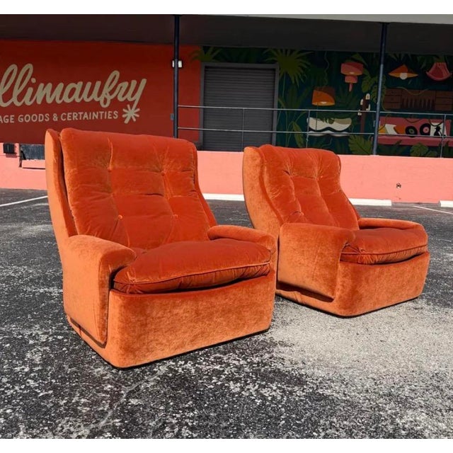 Set of two Mid Century Modern Space Age Orchidee Chairs designed by Michel Cadestin for Airborne International France in...