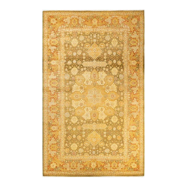 Mogul, One-of-a-Kind Hand-Knotted Area Rug - Green, 8' 3" x 13' 8" For Sale