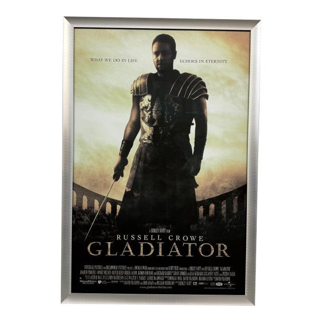 Cinematic Movie Poster of the Gladiator Maximus in Shadow, Framed For Sale