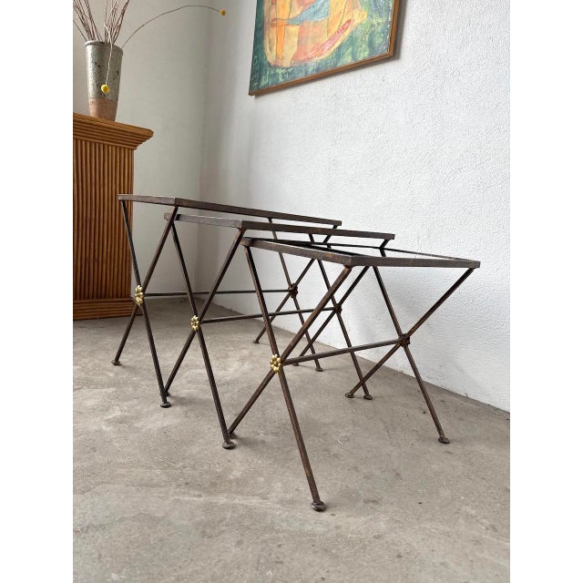 Nesting Tables by Jacques Adnet, 1950s, Set of 3 For Sale - Image 18 of 18