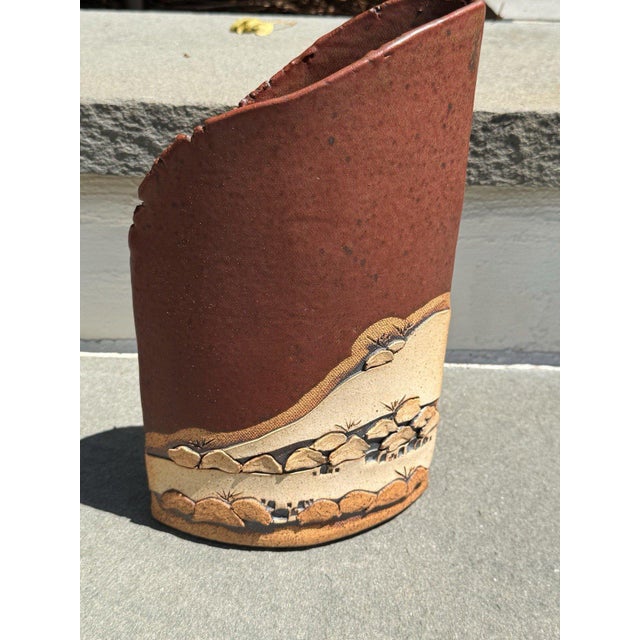 Late 20th Century Vintage Rick Schlag Signed Southwestern Studio Pottery Vase 10.25″ H For Sale - Image 5 of 9