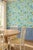 Limoncello Floral & Lemon Grasscloth Wallpaper by House Party | Mediterranean Blue | 8 Yards For Sale In Charlotte - Image 6 of 9