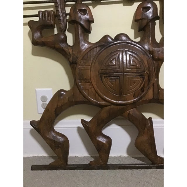 Frederic Weinberg Mid-Century Modern Frederic Weinberg Sculpture Roman Gladiator Wood Look For Sale - Image 4 of 11