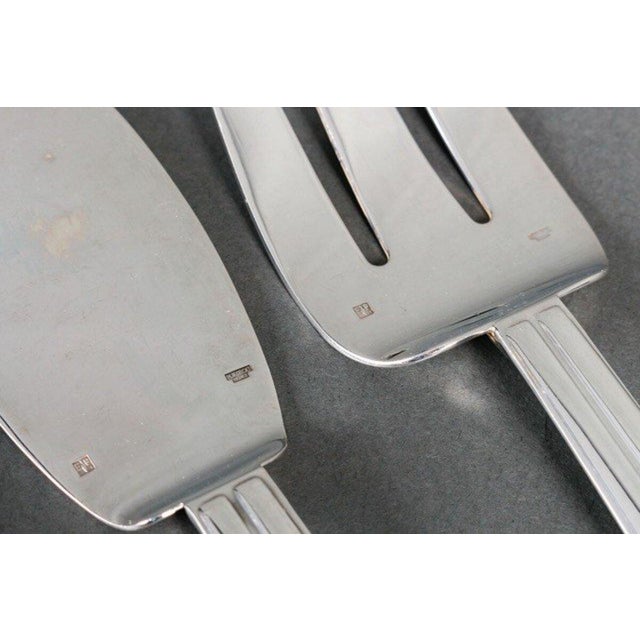 Silver Chantaco Cutlery by Jean E. Puiforcat, 1930s, Set of 105 For Sale - Image 8 of 11