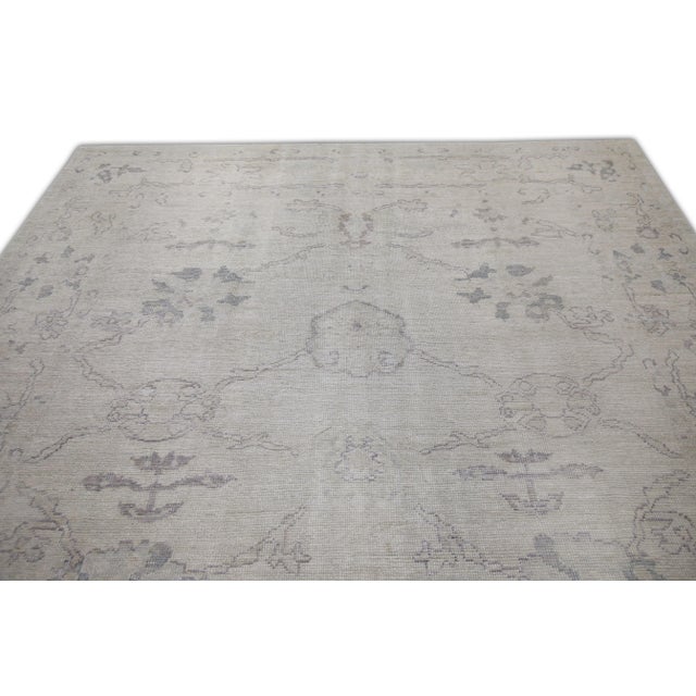 Early 21st Century Gray & Beige Handwoven Turkish Oushak Rug 8'3" X 10'9" For Sale - Image 4 of 7