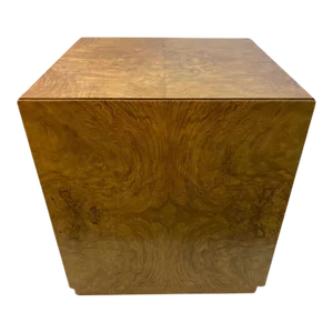 1970s Milo Baughman Burlwood Cube