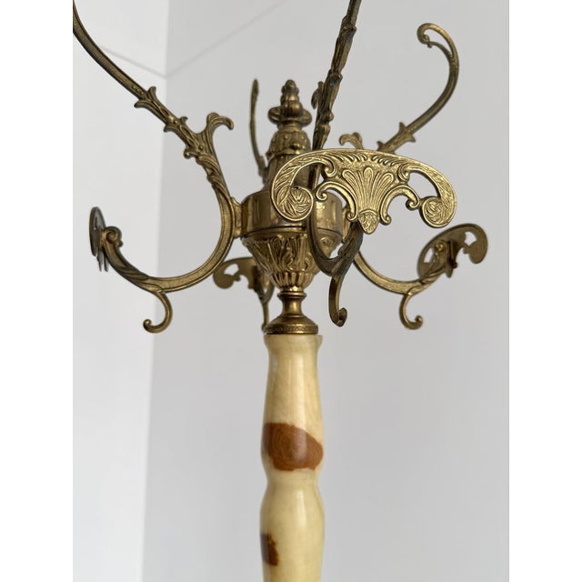 1960s Italian Onyx Marble and Brass Coat Stand, 1960s For Sale - Image 5 of 18