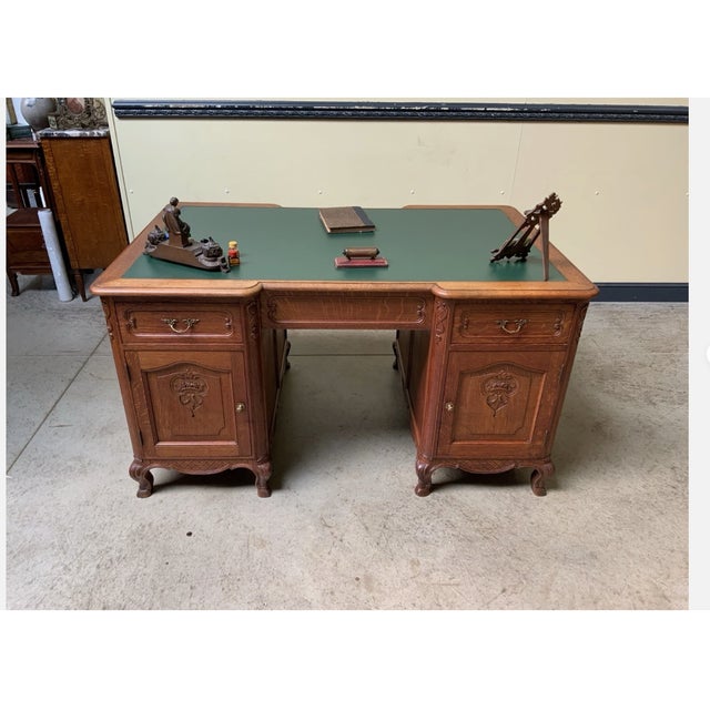 Antique Art Nouveau Double-Sided Desk, 1910 For Sale - Image 10 of 14