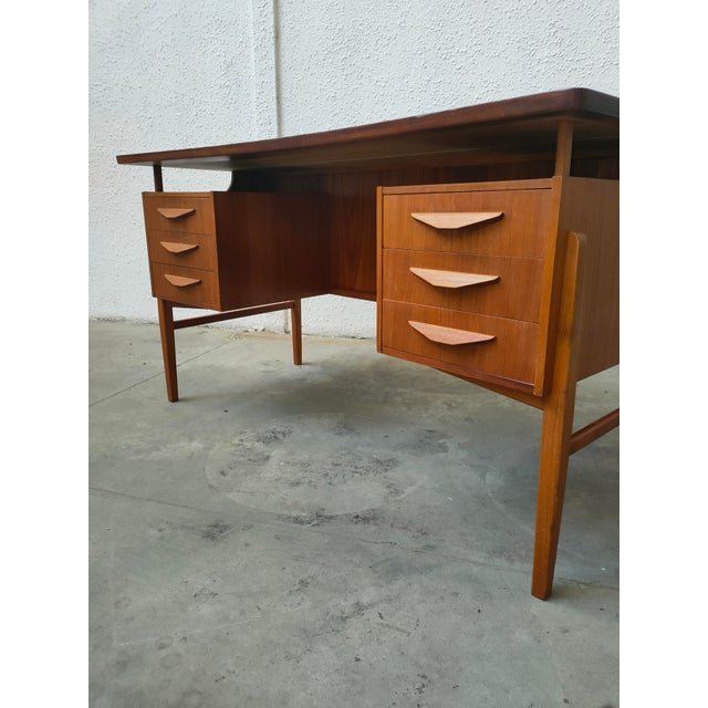Brown Mid-Century Modern Teak Desk, Denmark, 1970 For Sale - Image 8 of 11