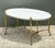 Vintage Brass and Wood Oval Coffee Table For Sale - Image 12 of 12