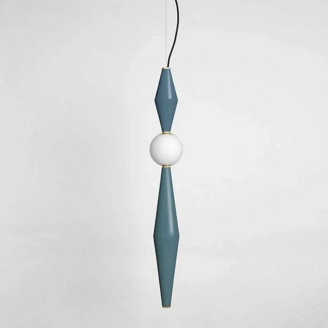 Pair of Gamma F lamps by Mason Editions Dimensions: 12 × 12 × 37 cm. Materials: aluminium and blown opal white glass....