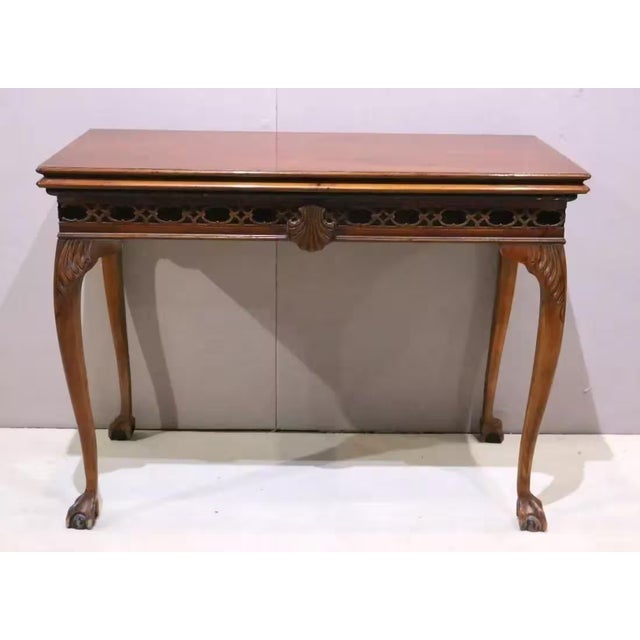 1920s Chippendale Style Dining Table Console Table For Sale - Image 4 of 4