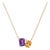 Emerald Cut Amethyst & Oval Citrine Toi Et Moi Necklace | Multi Gemstone Cluster Pendant | Jewelry Gift for Her For Sale