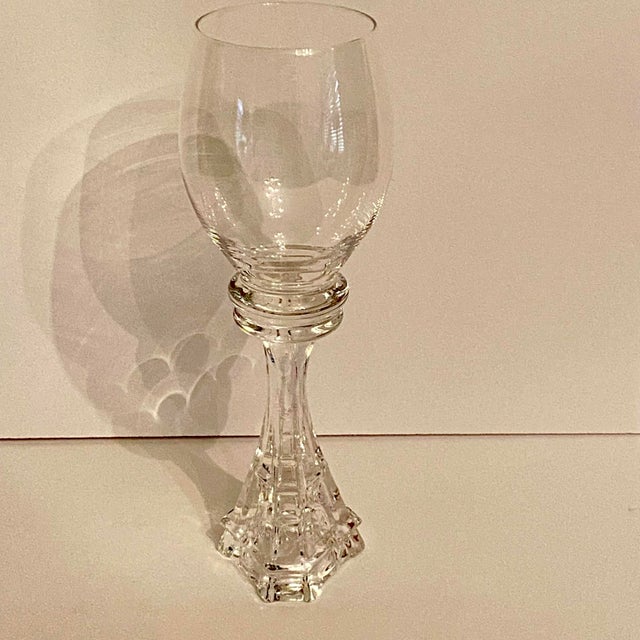 Transparent Eiffle Tower Stem Wine Glasses - A Pair For Sale - Image 8 of 10