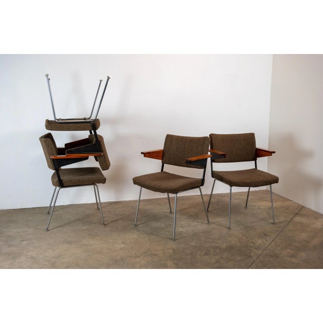 L11 Armchairs attributed to A.R. Cordemeyer for Gispen, 1950s, Set of 4 For Sale - Image 3 of 12