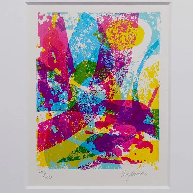 1970s Abstract Silkscreen Print Signed Garboc, Framed For Sale - Image 4 of 6