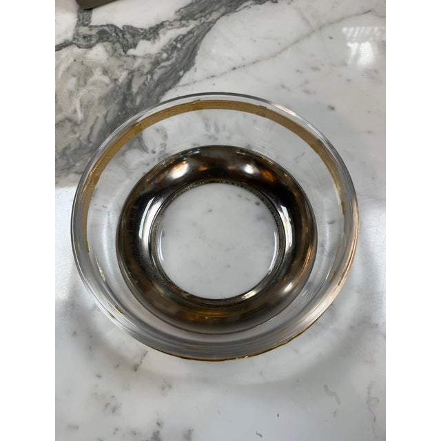 Glass Vintage Gucci Glass Bowl With Gold-Tone Gg Accents For Sale - Image 7 of 7