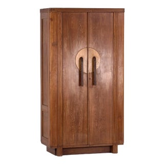 Wooden Wardrobe with Two Doors, 1920s For Sale