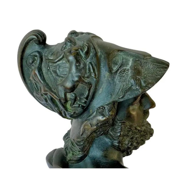 Wood Bronze Bust of Menelaus, Italian Grand Tour For Sale - Image 7 of 12
