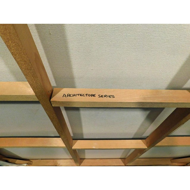 Abstract Enrico Embroli "Architectore Series" Original Painting on Canvas Hand Signed For Sale - Image 3 of 7