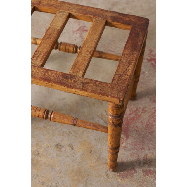 19th Century 19th Century Victorian Oak Luggage Rack For Sale - Image 5 of 8