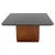 Cube Shape Oiled Walnut Pedestal Base Square Slate Too Coffee Center Table For Sale - Image 4 of 11