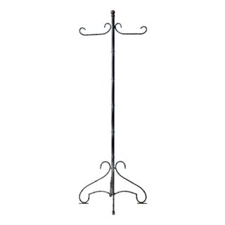 Mid-Century Faux Bamboo Metal Hall Tree Coat Rack For Sale