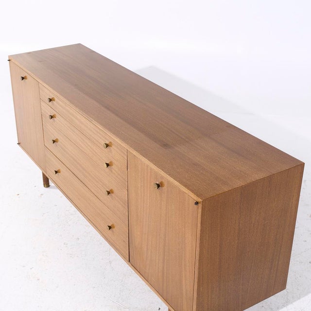 Harvey Probber Mid Century Mahogany and Brass Credenza and Hutch For Sale - Image 9 of 10