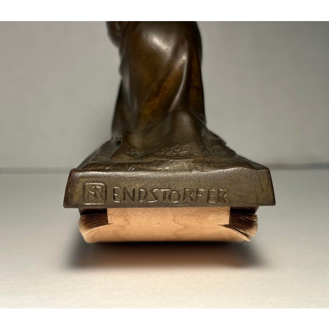 Art Nouveau Rare 1900's Bronze Presse Papier by Austrian Sculptor Anton Endstorfer 1880-1960 For Sale - Image 3 of 9