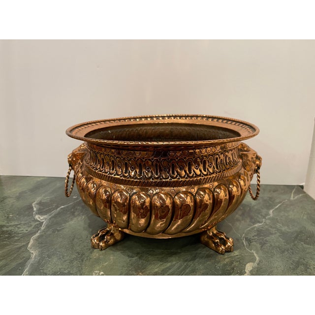 French Copper Jardiniere or Planter with Lion Handles, 19th Century For Sale In Savannah - Image 6 of 6