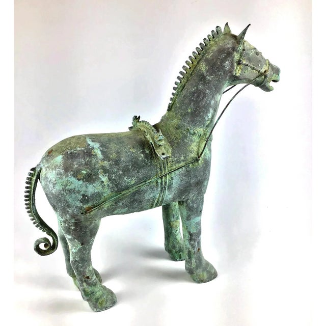 1930s Vintage Ancient Chariots of the Zhou Dynasty Bronze Horse For Sale - Image 12 of 12