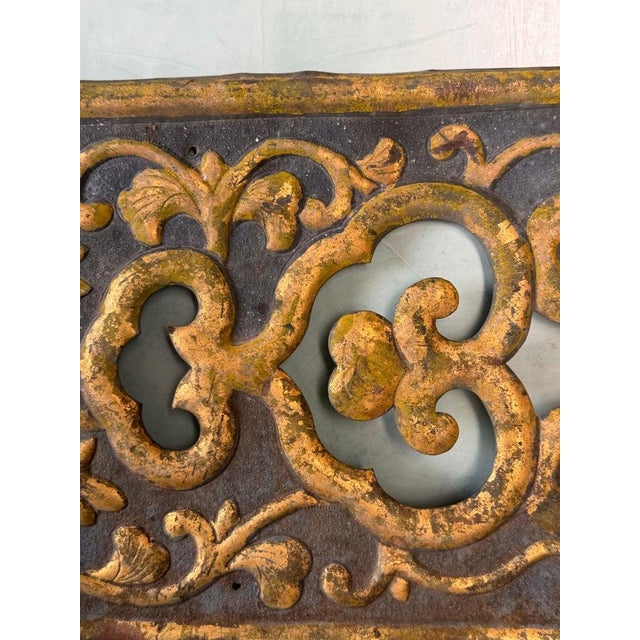 19th Century Gilt Iron Architectural Frieze Panel With Floral Scrollwork For Sale In Los Angeles - Image 6 of 10