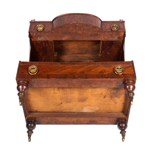 American Neoclassic Mahogany Demilune Dressing Stand on Brass Castors, 1830 For Sale - Image 14 of 15