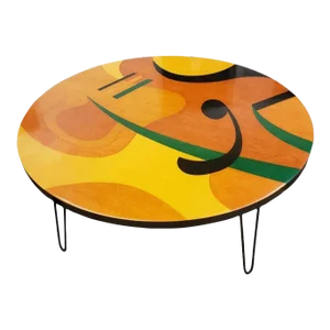 Benjamin Le, "Lively" Abstract Mid-Century Modern Painted Coffee Table