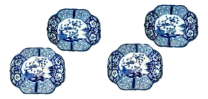 Early 1900s Blue and White Japanese Dishes - Set of 4