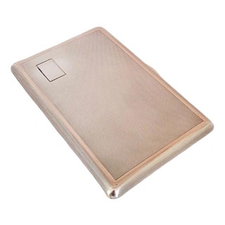 George VI Turned Sterling Silver Engine Cigarette Case by W. H. Manton, 1945 For Sale