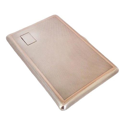 George VI Turned Sterling Silver Engine Cigarette Case by W. H. Manton, 1945 For Sale