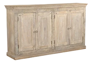 Indian Bleached Teakwood Cabinet Constructed From Antique Elements